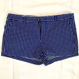 Size 14 navy & white polka dot shorts